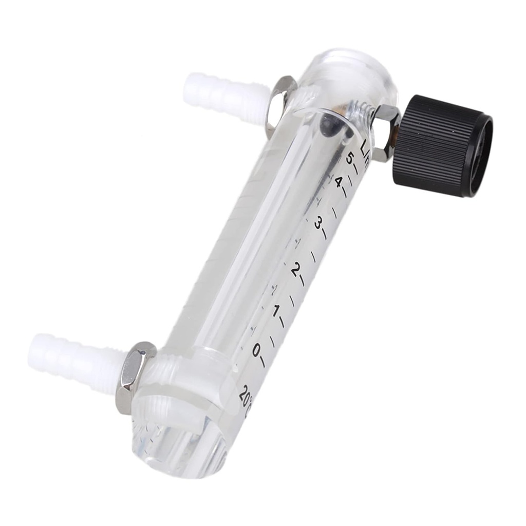 CNBTR Oxygen Air Gas Flowmeter Acrylic (LZQ-4 0.5-5LPM) with Control Valve for Oxygen Adjustable
