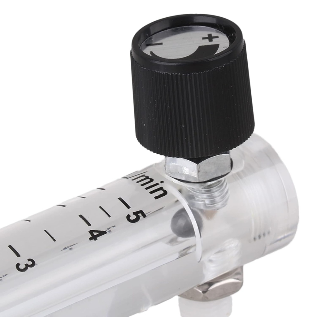 CNBTR Oxygen Air Gas Flowmeter Acrylic (LZQ-4 0.5-5LPM) with Control Valve for Oxygen Adjustable