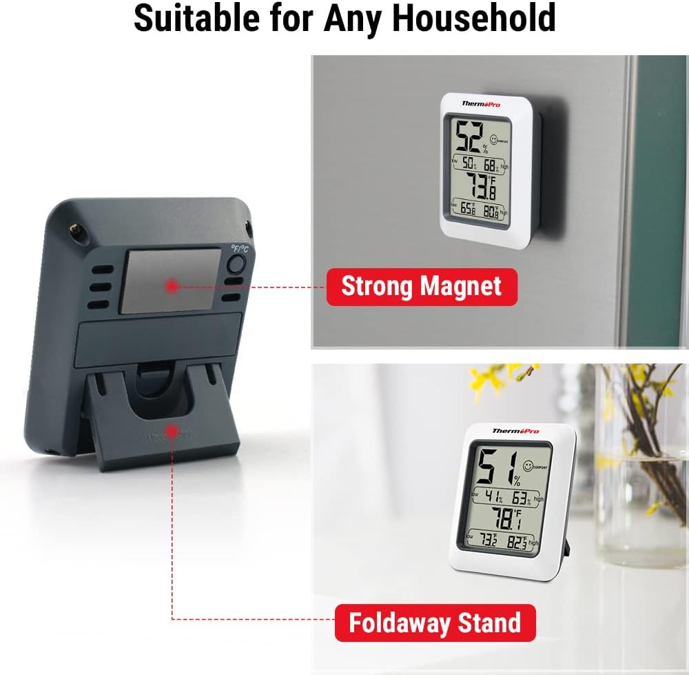 ThermoPro TP50 Digital Hygrometer Indoor Thermometer Room Thermometer and Humidity Gauge with Temperature Monitor