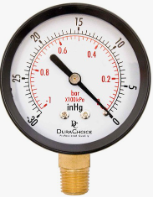 2-1/2" Utility Vacuum Pressure Gauge - Blk.Steel 1/4" NPT Lwr Mnt -30HG/0PSI
