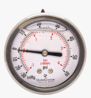 2-1/2" Vacuum Pressure Gauge - S.S. Case, 1/4" NPT Ctr. Back Mnt -30HG/60PSI